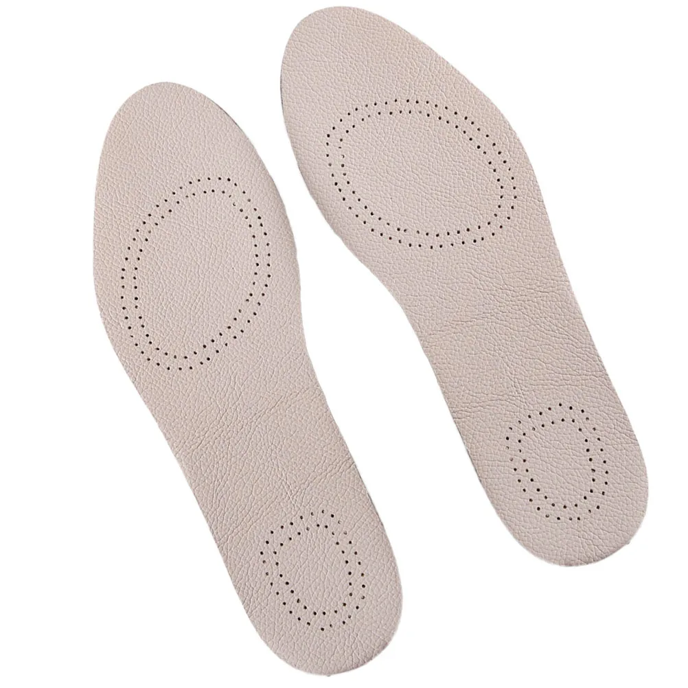 1 paio di solette complete in pelle bovina taglia 37/38 cuscinetti per scarpe traspiranti con foro d'aria bifacciale bianco solette sportive strumenti per la cura del piede