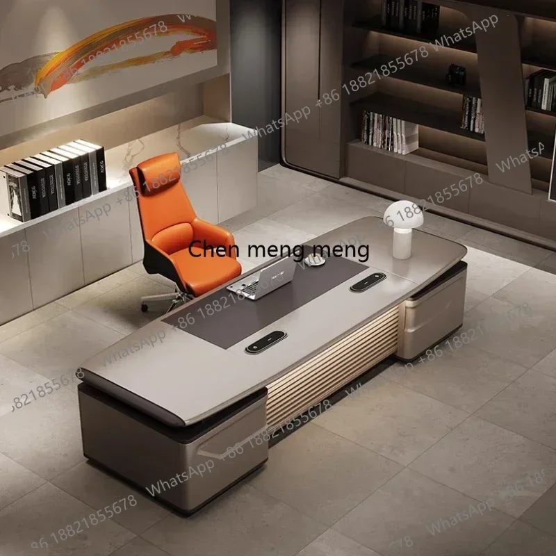 

Горячие продажи: Современный роскошный стол для руководителя, компьютерный стол, игровой стол с LED-подсветкой, офисная мебель.