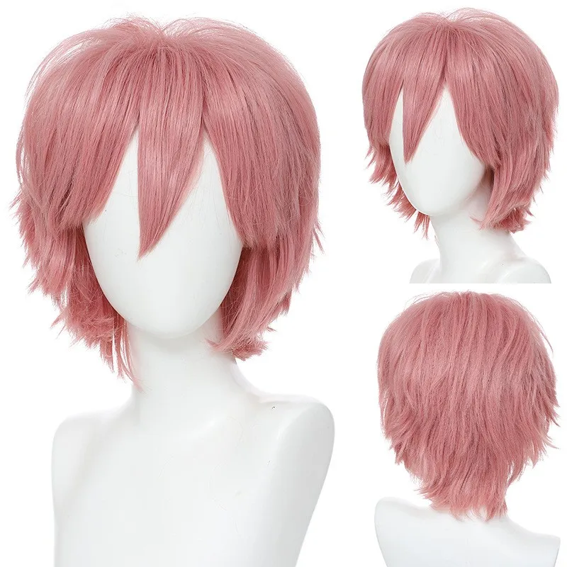 Perruques synthétiques courtes et moelleuses de 30cm, perruques complètes de Cosplay en Fiber résistante à la chaleur, Date A Live Shido Itsuka