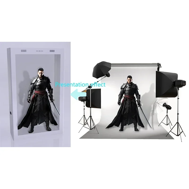3d Effect Touch Screen Show case Transparent Lcd Display Jewelry Advertising Kiosk 21.5 Inch Digital Signage Box