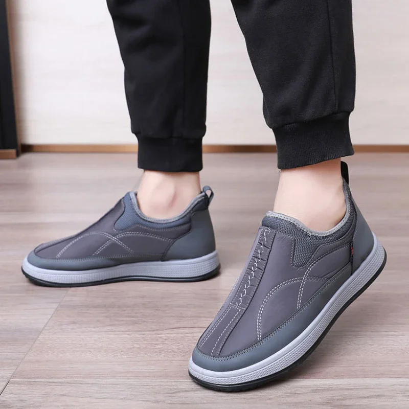 2024 Men's Boots Fashion Men Warm Snow Boots Wear-resistant Non-slip Men's Casual Shoes Men Winter Cotton Shoes Chaussure Hommes