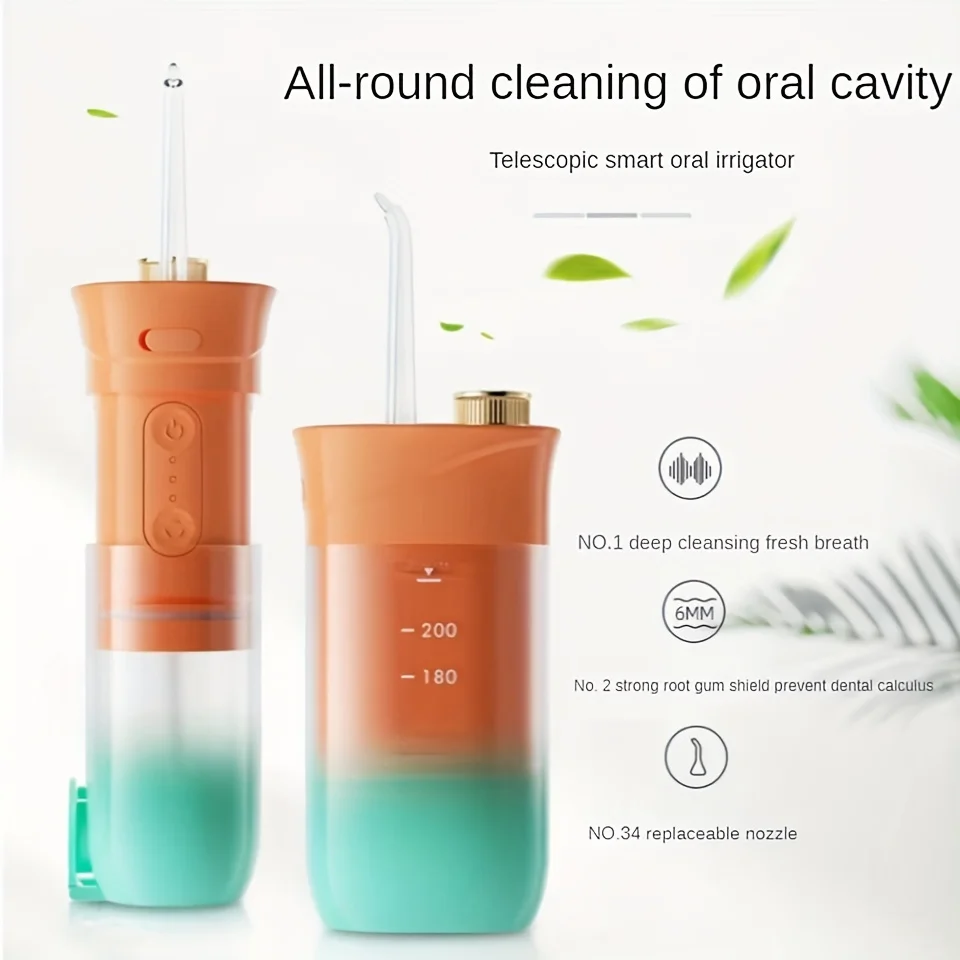 

Portable Irrigator USB Rechargeable Water Flosser Dental Water Jet High Pressure Teeth Cleaner Whitening Anti Tartar