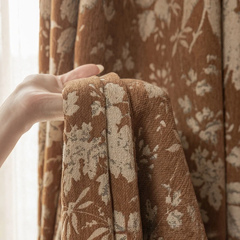 Chenille Jacquard Light Blocking French Modern Simple Bedroom Advanced Retro American Living Room Atmospheric Luxury Curtains