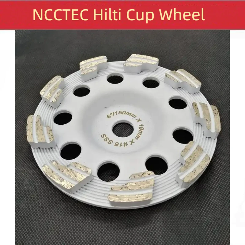 

[Pistol Shape]5pcs 5'' 6'' Diamond Grinding Cup Wheel Hilti 2144036 Dg-cw SPX DG 150 Angle Grinder Green Concrete Polishing Disc