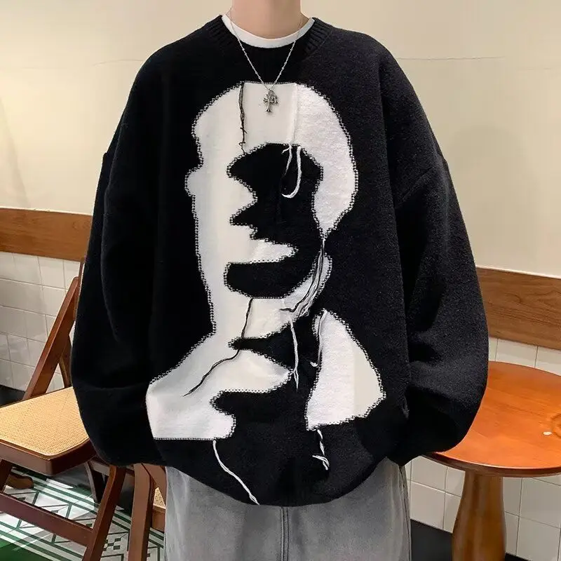 

Casual Long Sve Knitted Sweater 2025 New Sle Winter round Ne Overhead Trendy Youth ular Men's Versatile Matched