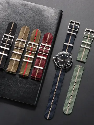 20 22mm Nylon Strap for Tudor for Omega Watch Band Woven Canvas Fabric Band for Seiko Men Military Sport Quick Release Bracelet