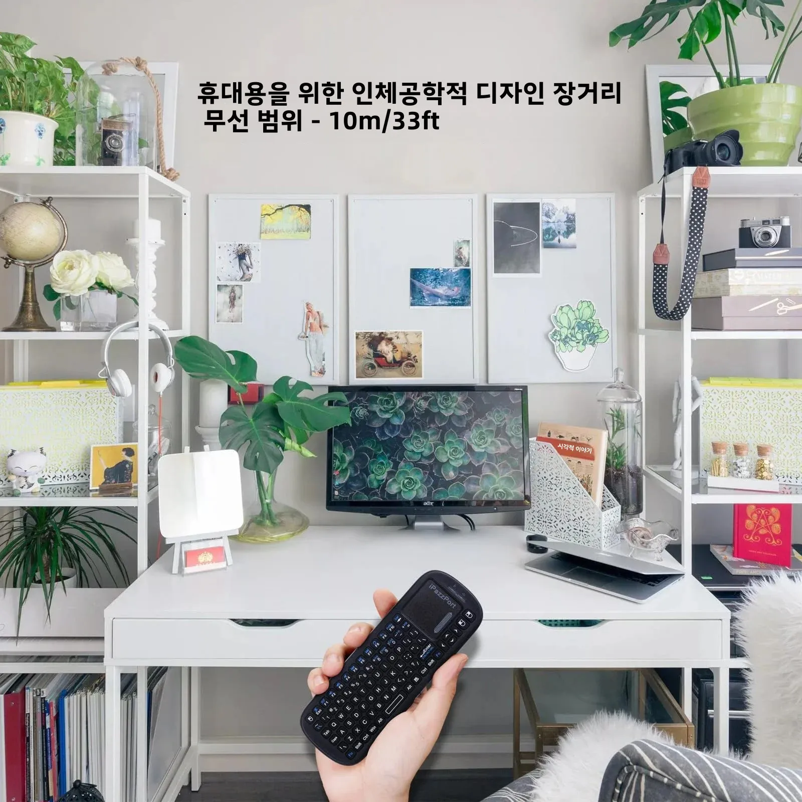 IPazzPort 미니 블루투스 및 2.4GHz 무선 키보드(안드로이드 TV 박스/PC/태블릿/PS4/라즈베리 파이 3/HT용 터치패드 마우스 콤보 포함) 썸네일 5