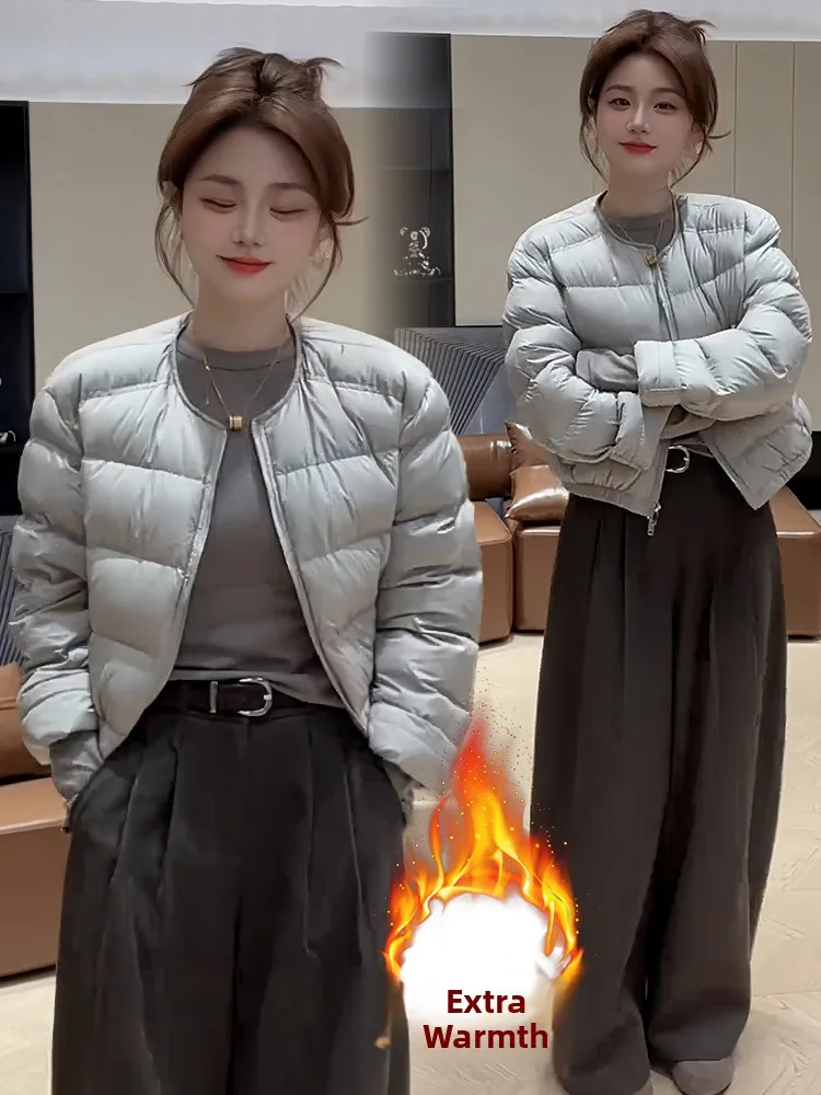 ファッショナブルなロング丈の裏地付きジャケット レディース 冬 2025 新作 韓国風 スタイリッシュ 通勤 ゆったり アウター 暖かい 快適