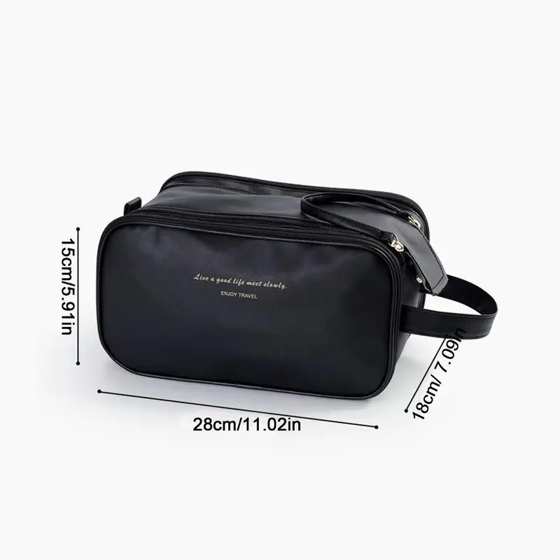 Bolsa de cosméticos de viaje para mujer, estuche de maquillaje impermeable, organizador de maquillaje con asa, bolsa de cosméticos de viaje grande