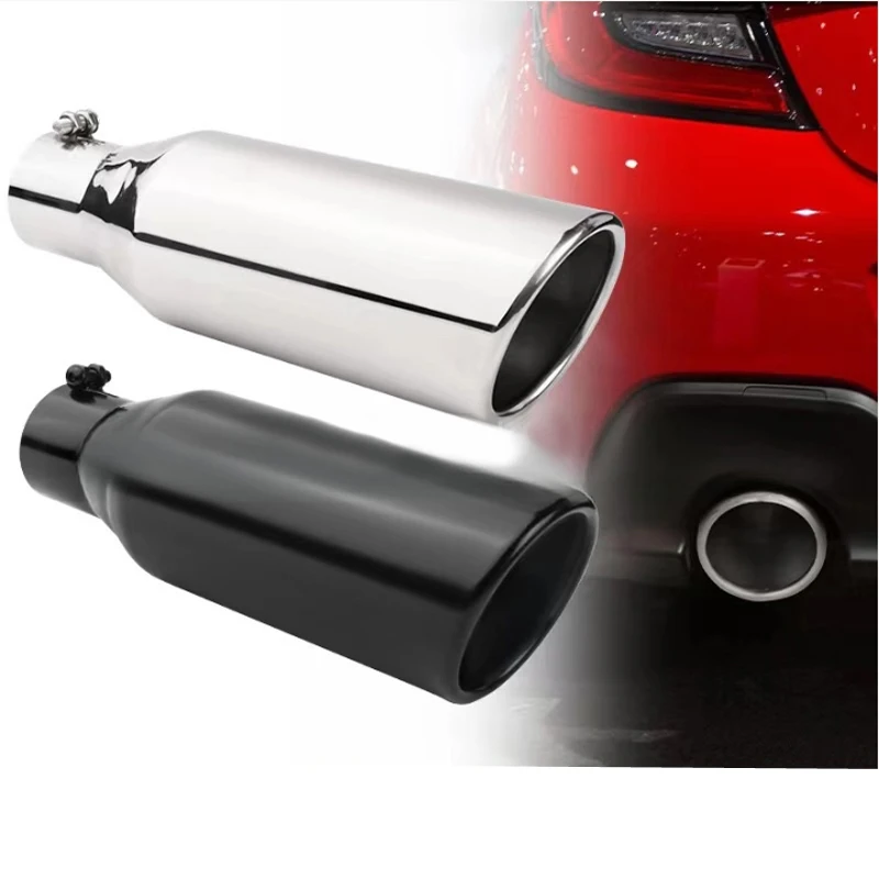 New Universal car straight exhaust tail throat 2.5/3/12 inch stainless exhaust pipe muffler inlet 63mm outlet 105mm muffler tips