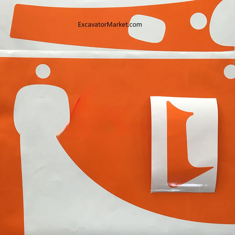 Excavator Spare Doosan Daewoo dh55/60/80-7 cab door orange block orange decorative sticker sticker excavator accessories