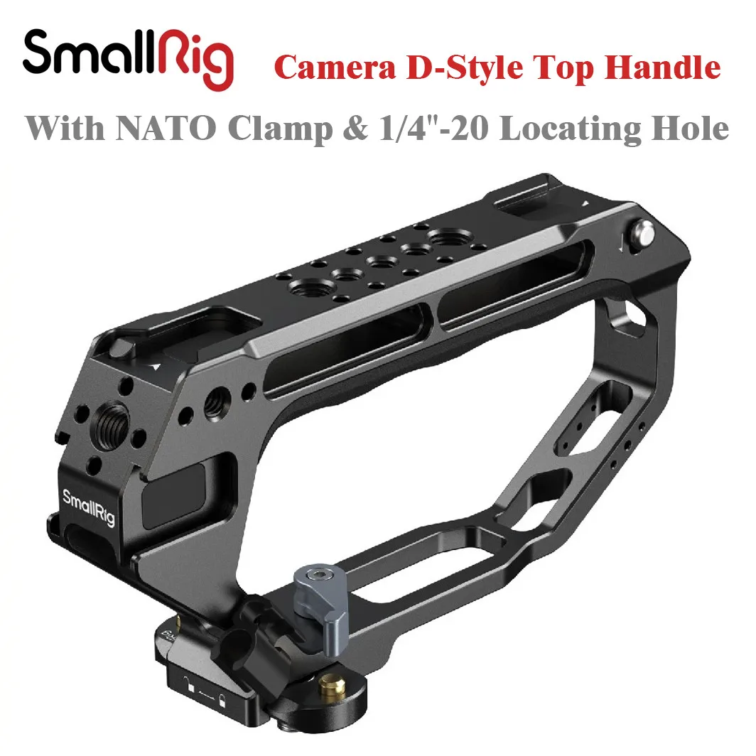

SmallRig D-Style Top Handle NATO Clamp 5661 – Cold Shoe, 1/4"-20, Low Angle