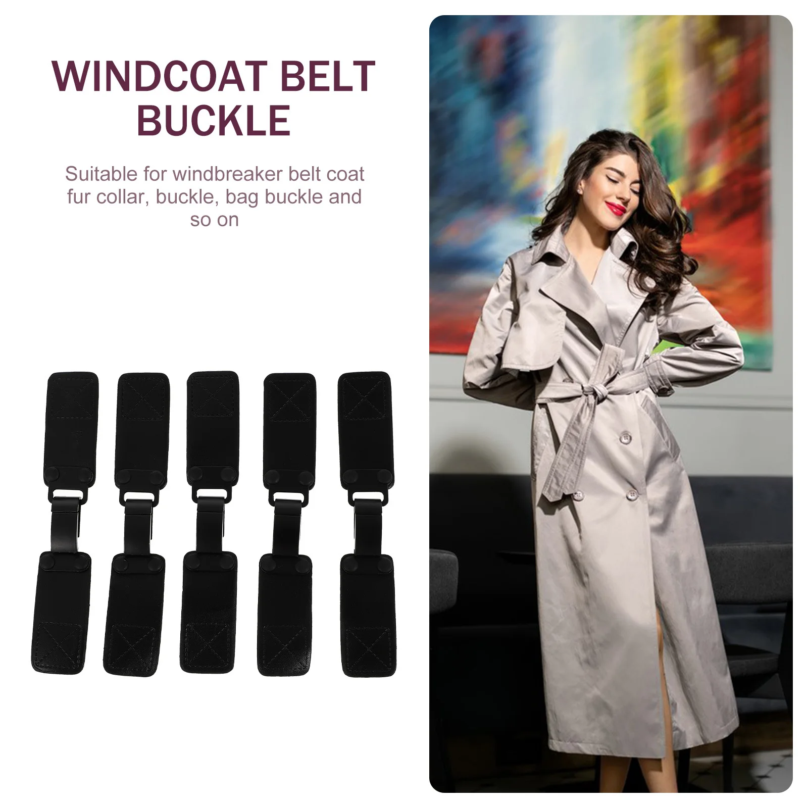 معطف الرياح حزام أبازيم معدنية Pu تبديل المشابك DIY بها بنفسك أزرار الملابس استبدال واق من المطر إغلاق السحابة #1