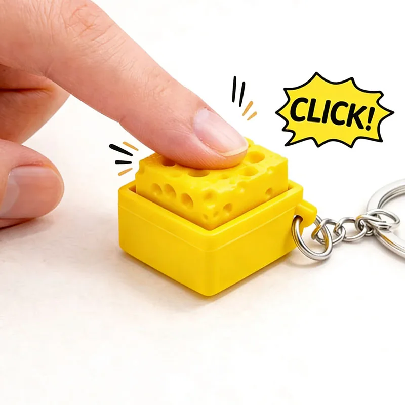 

Брелок-антистресс Cheese Clicker: кнопка-клавиатура для снятия стресса, игрушка для пальцев, подарки для взрослых, детей, мальчиков и девочек