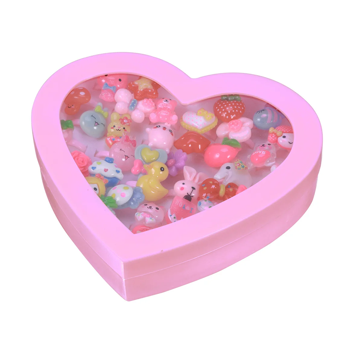 

36Pcs Transparent Rings Colorful Rings for Kids Exquisite Craft Animal Fruit Shaped Pretend Play Jewelry Set Halloween Tea Party