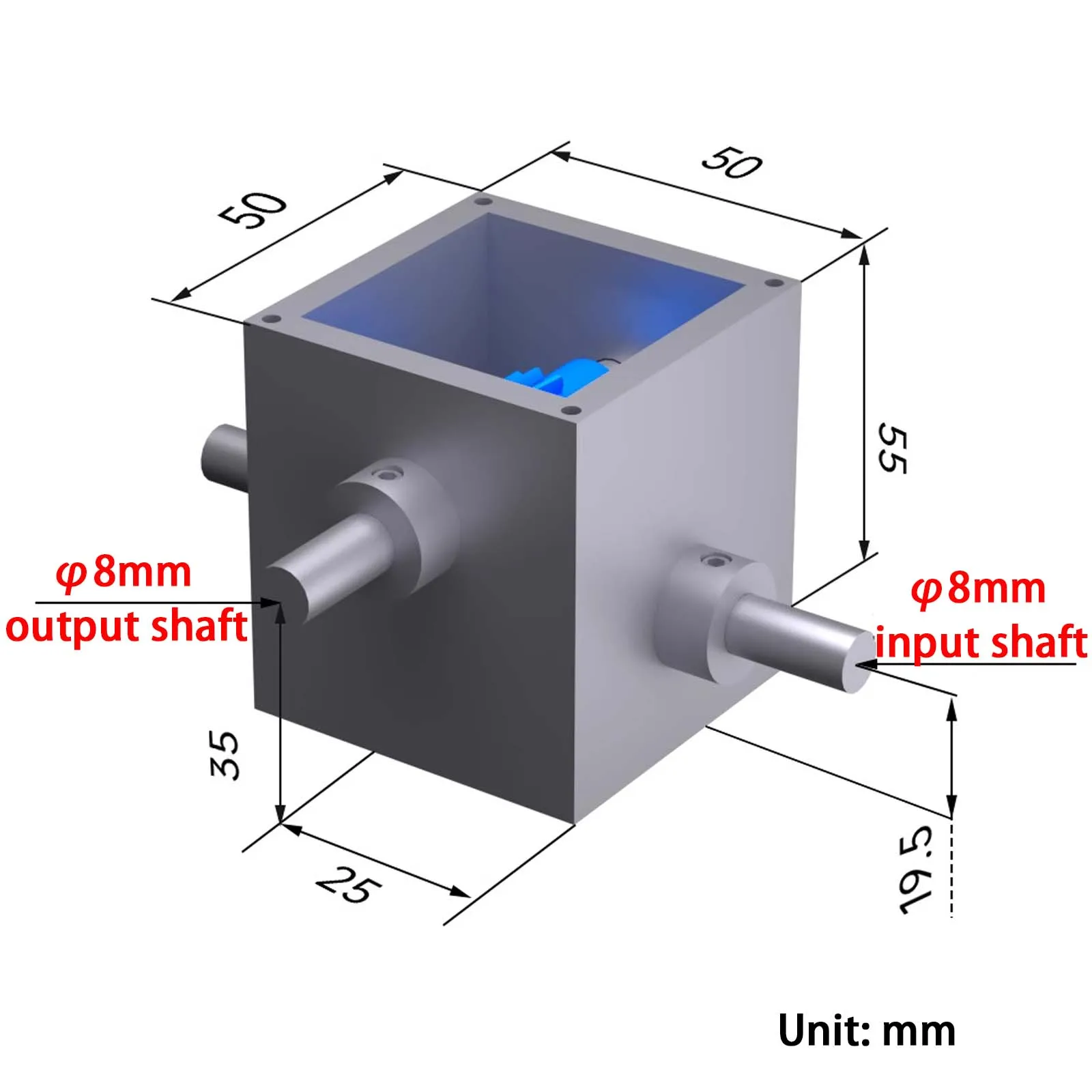 φ8mm Reinforced Nylon 1 Mold Transmission Gearbox, Manual Micro Turbine Worm Gear Reducer Screw Lift Automation Equipment