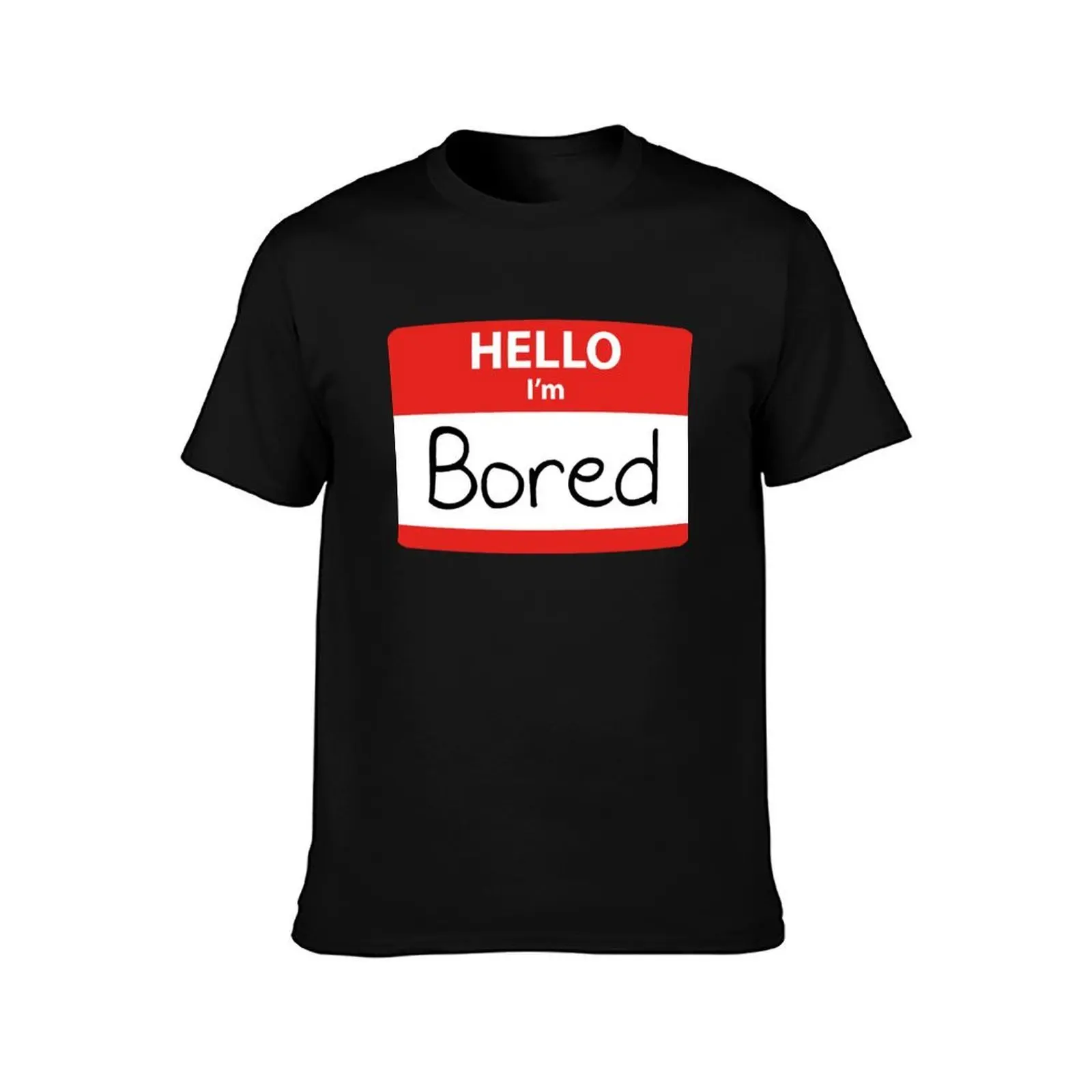Hello, I'm Bored T-Shirt, Summer Casual Cotton Tee, Oversized Streetwear Tops, Vintage Graphic Print, Loose Fit Short Sleeve