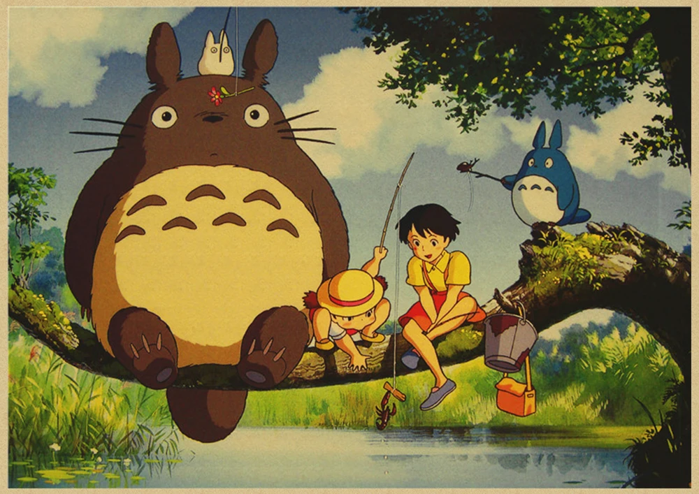 Vintage Retro Paper anime poster Tonari no Totoro Miyazaki wall decor vintage home decor kids room decoration