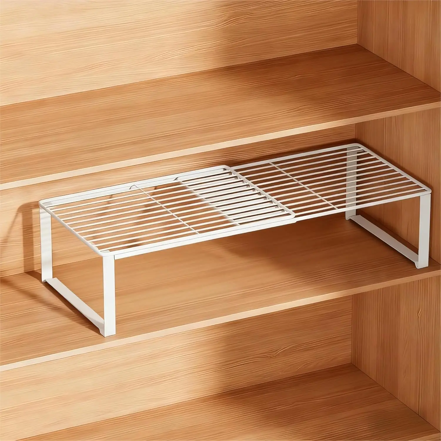 

Adjustable Metal Wire Shoe Rack, 15-24.4in Extendable, Stackable Closet Organizer (White, 1 Pack)