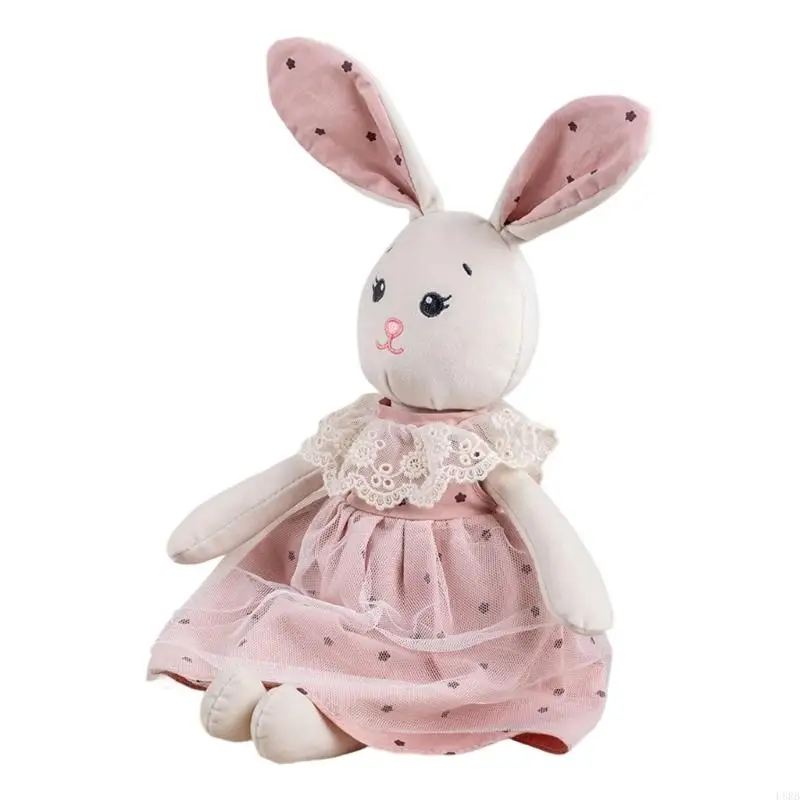 Soft Plush Rabbit Doll Dressingup Sleeping Doll Comfort Toy For Kids Toddler L8RB