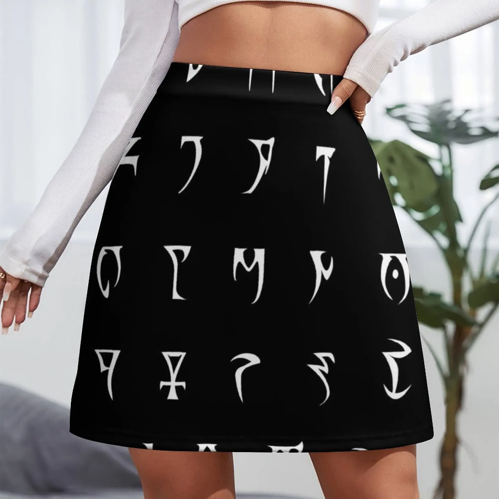 Daedric Alphabet (Lore Friendly, No X ou Y) Mini jupe jupes ensemble jupe vêtements pour femmes jupe femme