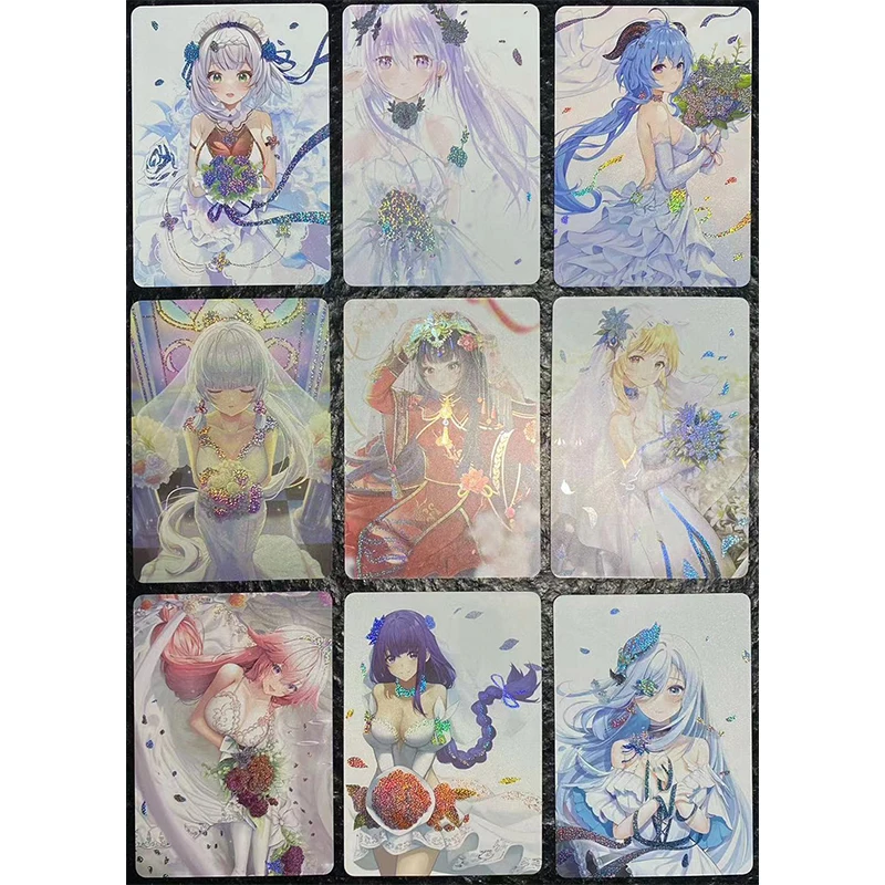 Anime Goddess Story DIY ACG Tabletop Game Refraction Foil Shenhe Raiden Shogun Toys for boys Collectible Cards Birthday Present