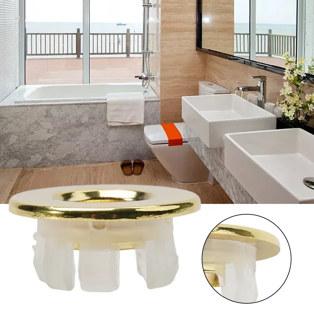 

Brass Made Basin Sink Overflow Cover Sink Hole Round Overflow Cover Home Bathroom Basin Sink Replacement Parts