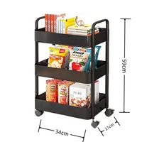 3 Tier Storage Rack Plastic Multi-Functional Small Cart Household Movable Storage Trolley Kitchen Accessories Home Organizer - Image 2