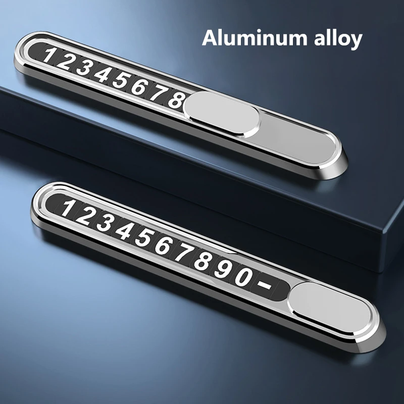 Metal Mobile Phone Sign Sliding Hidden Glow in the Dark Digital Car Temporary Parking Number Plate Temporary Parking Card