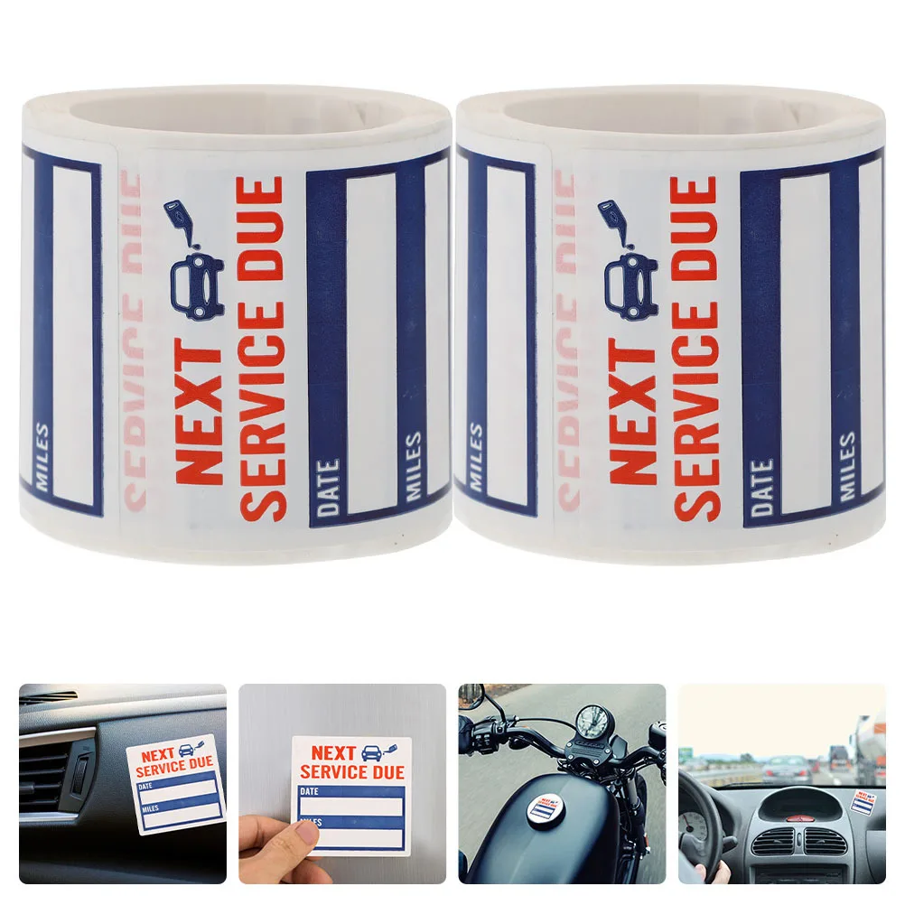 

2 рулона, 300 шт., наклейки с Due на обслуживание, этикетки с напоминанием о автомобиле премиум-класса, легко удаляемые наклейки на окна для обслуживания, наклейки с Due