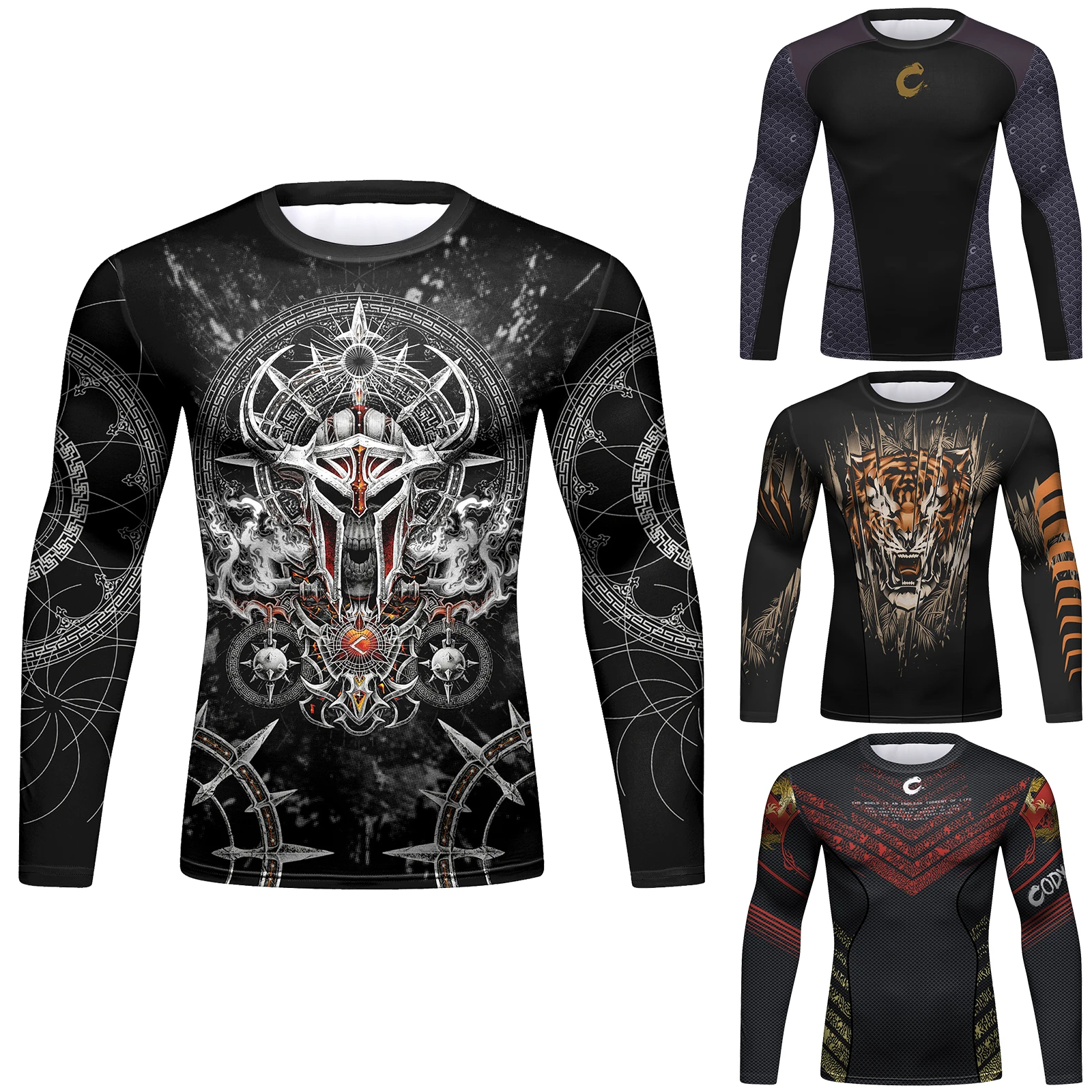 Cody Lundin Gym Workout Rash Guard for Men Athletic Quick Dry Compression Shirts Berserk Print Tshirts Tees Tops Undershirts