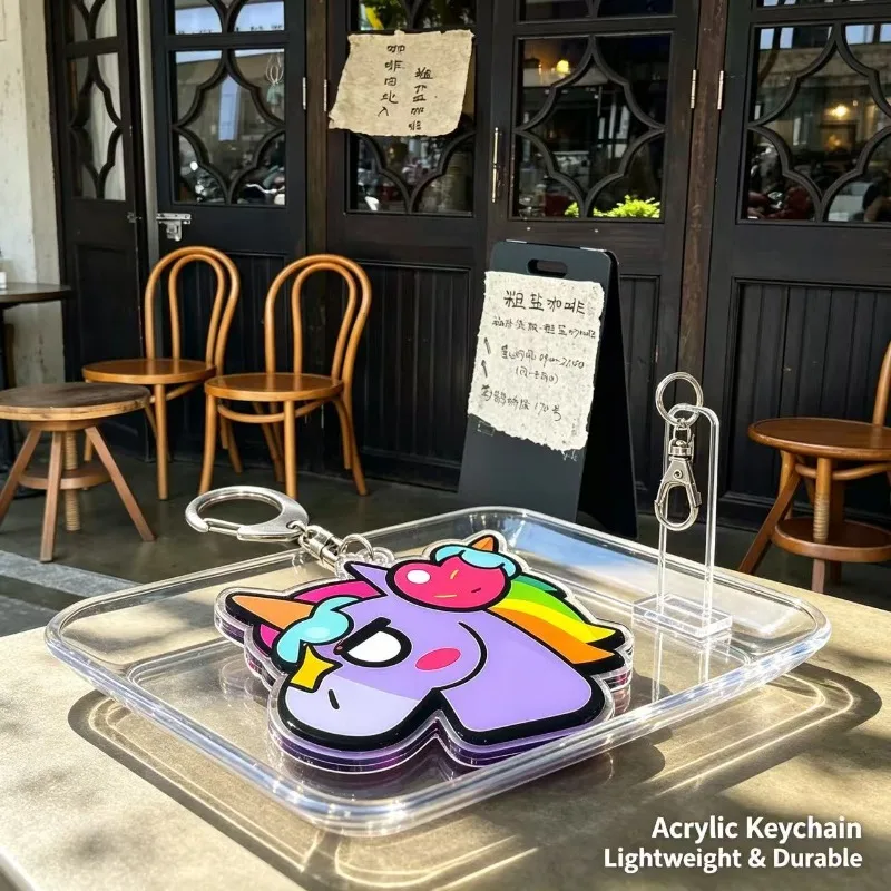 For Brawl Stars Unicorn Cat Alien Mouse  Acrylic Selfmade Keychain Cute Backpack Pendant Key Chain Game Fans Gift Ornaments 5cm