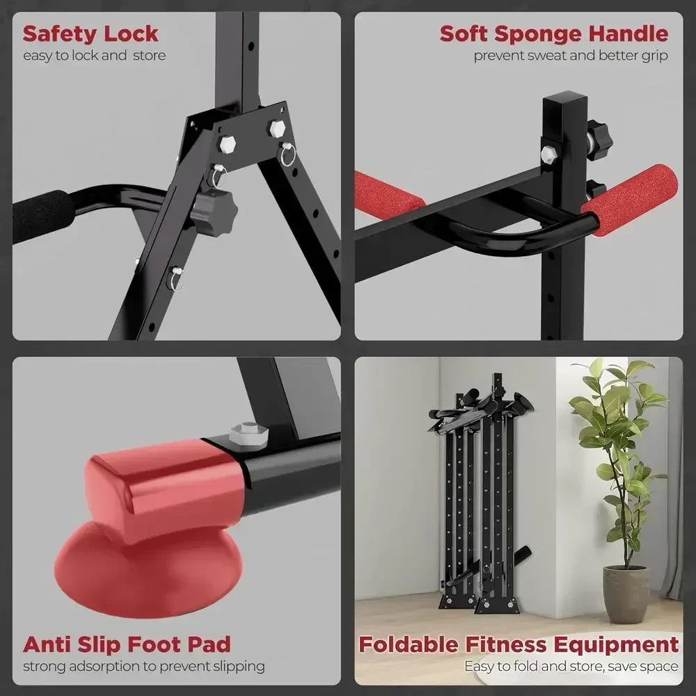 Adjustable Height Multi-Functional Pull-Up Tower for Home Gym Strength Training