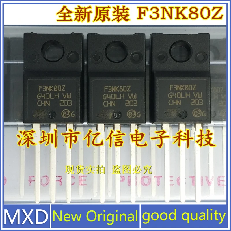 5Pcs/Lot New Original F3NK80Z STF3NK80Z Imported Field Effect Tube TO220F 3A/800V one-stop In Stock Good Quality