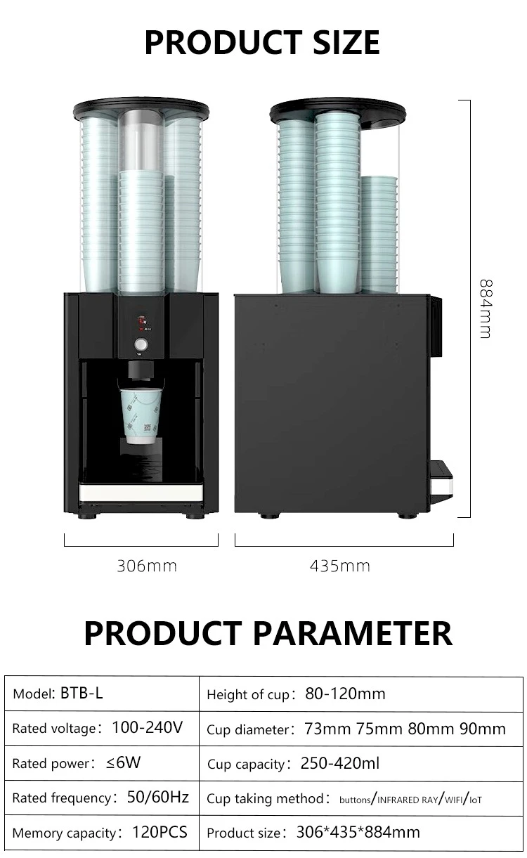 Supporting Product Cup Dropping Machine Use Different Cup Sizes Business Different Way of Take Cup
