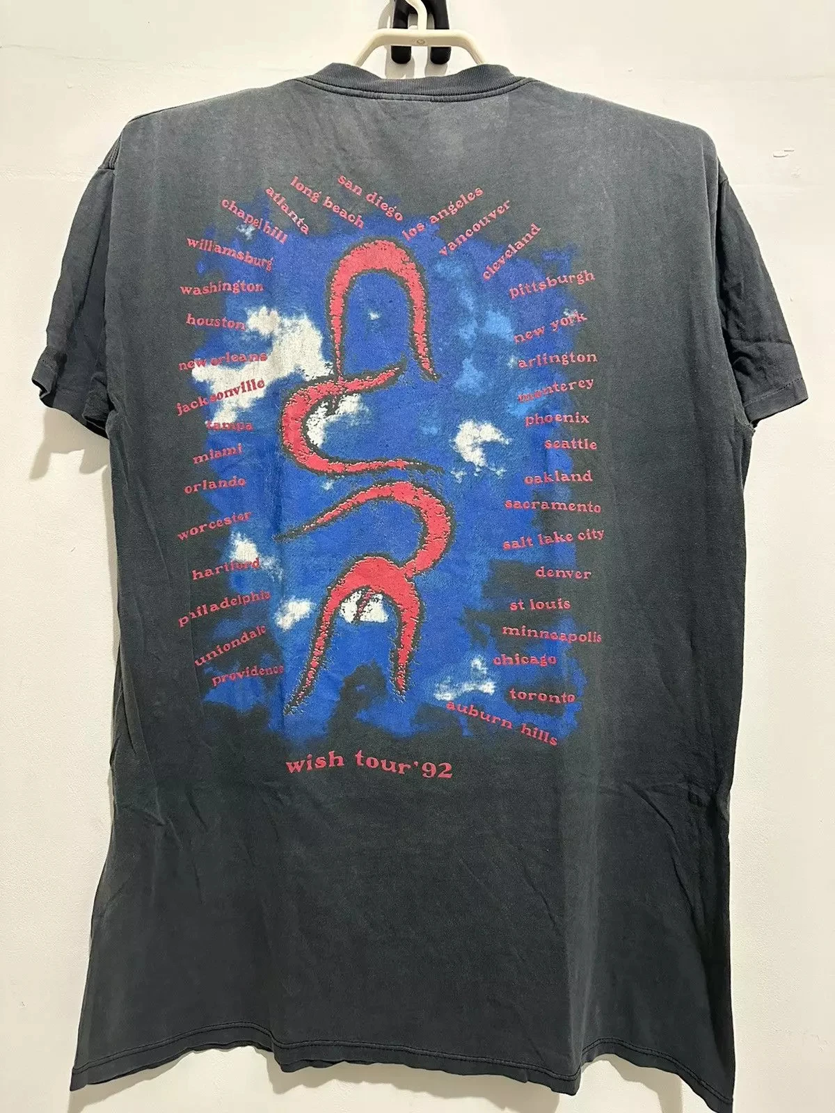 Vintage 90s The Cure Wish Tour 92 T-shirt unisex high-quality summer cotton top oversized t shirt