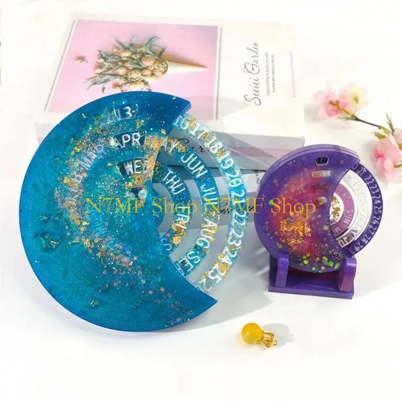 

N7MF Handicrafts Hanging Sign Calendar Wall Decorative Resin Casting Mold DIY Crafts Wall Ornaments Epoxy Resin Mold DIY Mold