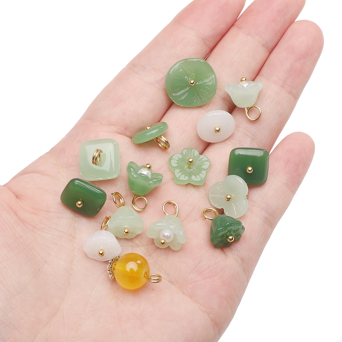 5 Stück Glas imitation Jade Perlen Knöpfe für Handarbeit Kleidung Knopf Retro Kleidung Dekor DIY Handwerk liefert Näh zubehör