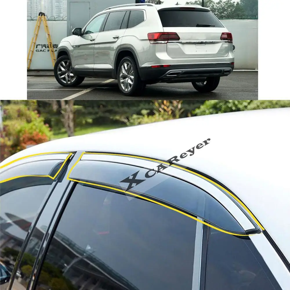 

For VW Volkswagen Teramont Atlas 2017-2018 2019 2020 2021 2022 Car Sticker Plastic Window Glass Wind Visor Rain/Sun Guard Vent