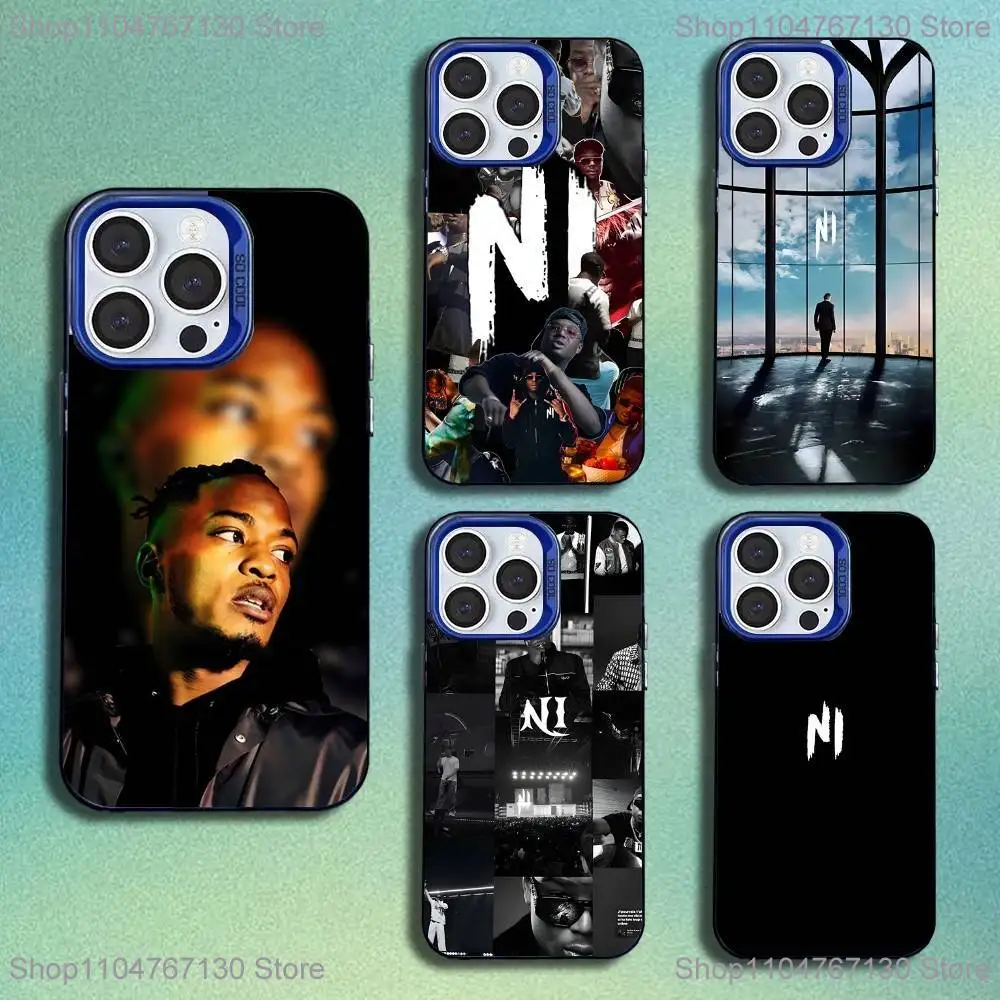 

Чехол для телефона Rapper N-Ninho NI для iPhone 16,15,14,13,12,11, Mini,Pro,SE,MAX, синий матовый силиконовый чехол