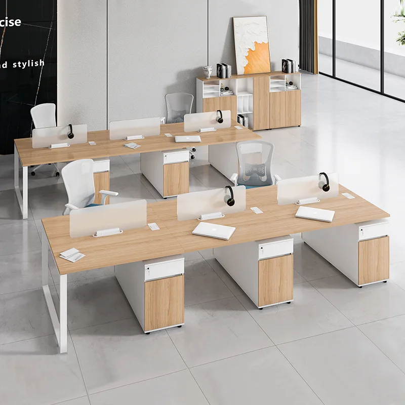 Desk Staff, Desk And Chair Combination 4/6 People, Simple Modern Finance Office, Face-to-face Workstation, Screen Table