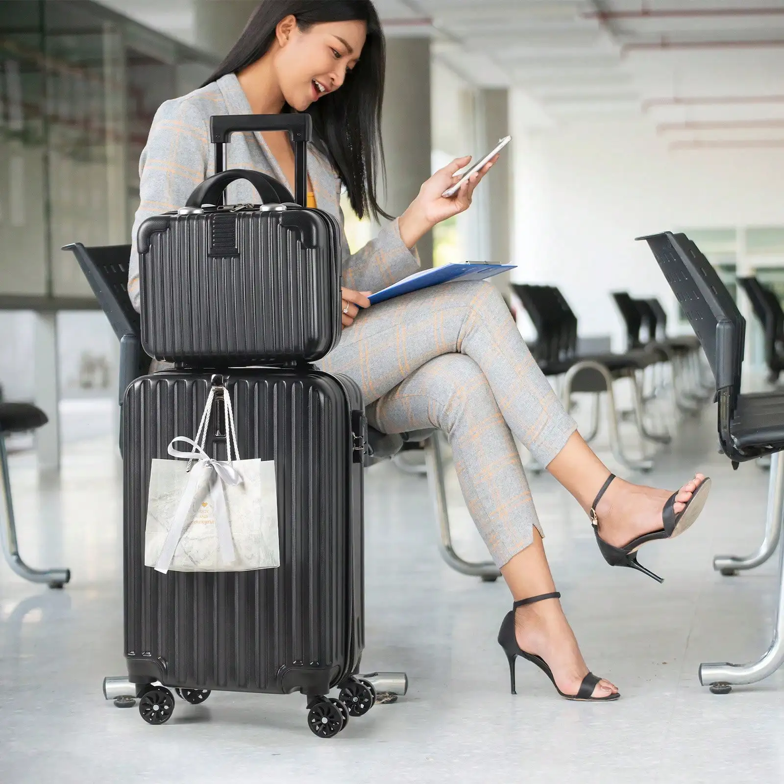 2‑Piece Carry‑On Luggage Set,14 & 20 Inch Hardside Spinner Suitcases With TSA Lock,Multiple Colors Available,Durable Large‑Capacity Rolling Luggage With Wheels,Ideal Travel Essentials For Business Trips,Vacation,Cruise,Clothes Storage For Men & Women