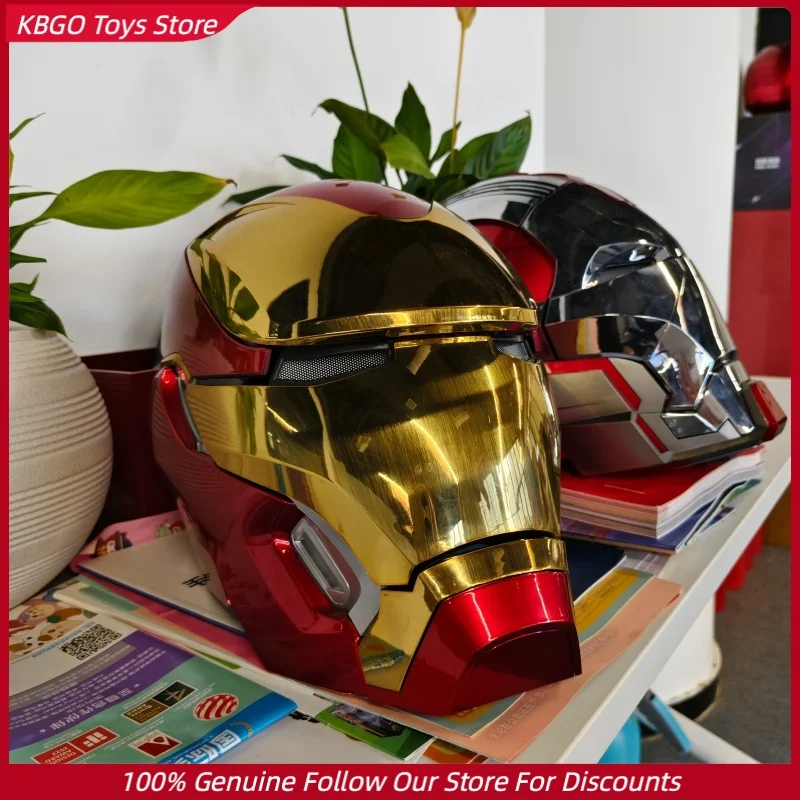 Iron Man Mask Voice Control Cosplay Helmet Electric Led Wearable Metal Decor Party Touch Christmas Gift For Adult Fans