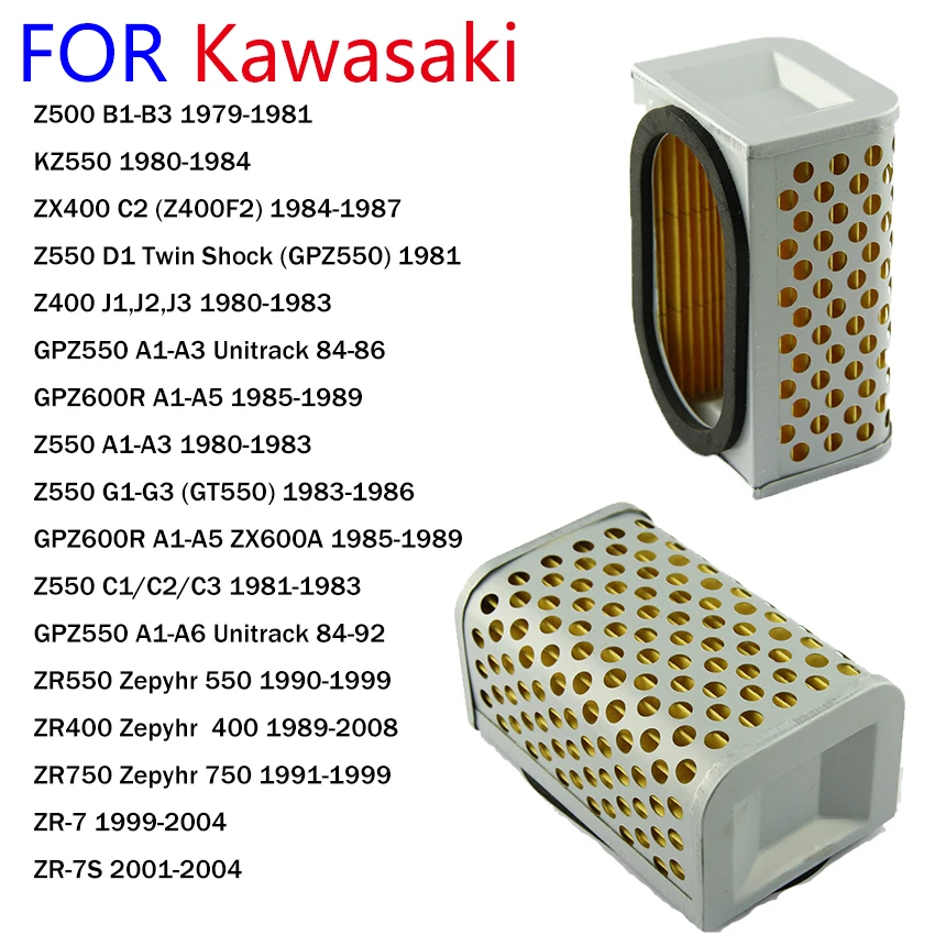 

Motorcycle Air Filter is Suitable for Kawasaki Z500 Z550 Z400 ZX400 ZR550 ZR400 ZR750 ZR-7S KZ550 GPZ550 GPZ600R A1-A3-A5-A6
