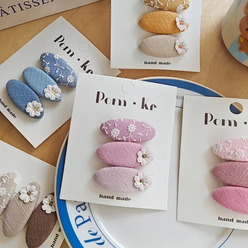 

3pcs Fabric Princess Girls Hair Clips for Kids Sweet Korean Chic Floral Hair Pin Elegant Women Headwear Lovely Hair Accessories