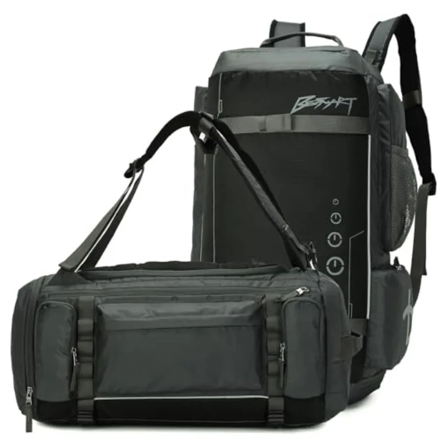 BE SMART 2 in 1 Convertible Gym Duffel Bags with Shoes Compartment - 40L Waterproof Extra Large Workout Backpack for Gym Men, H