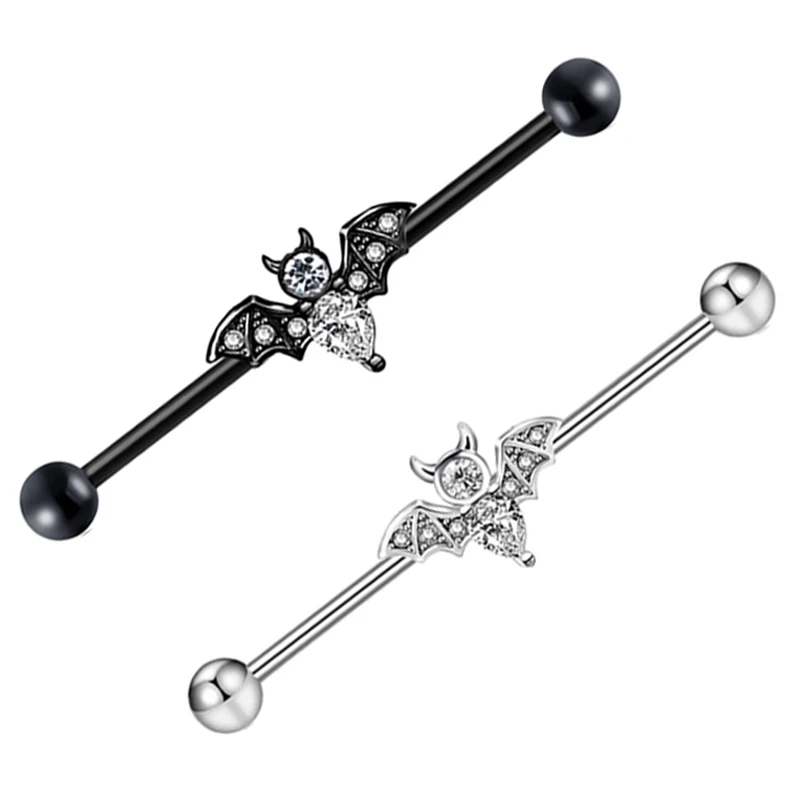 

Bat Animal Cool industrial piercing silver black wholesales body piercing cheap price set industrial barbell earrings car