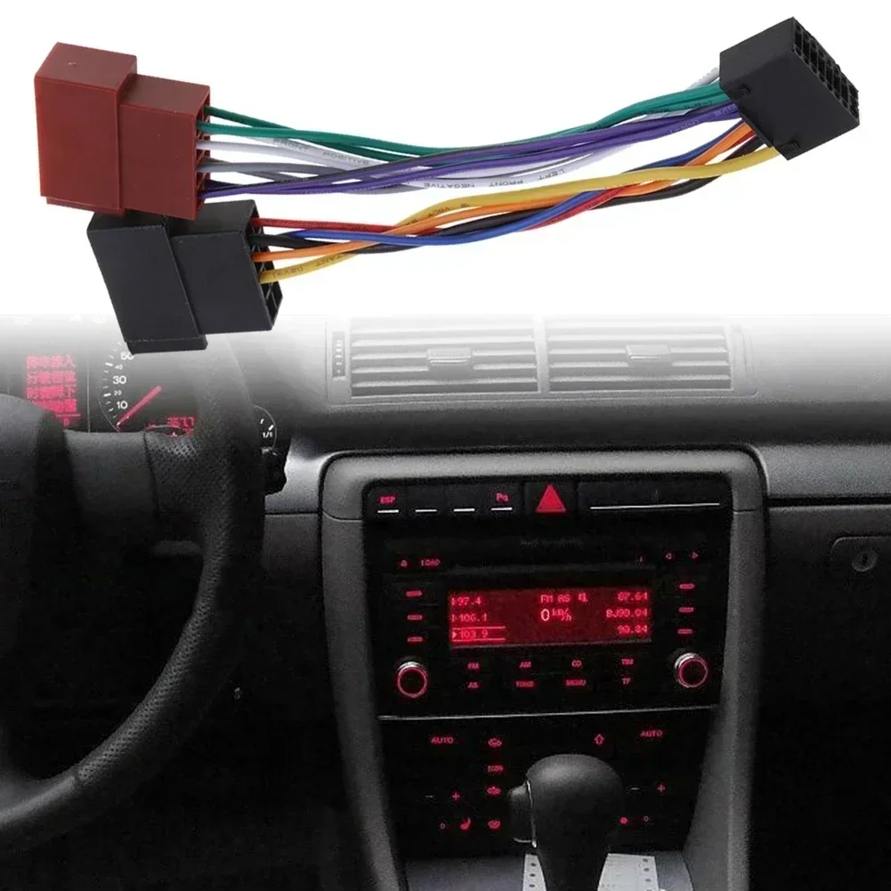 

Car 16Pin ISO Wiring Harness Connector Adaptor Car Stereo Radio Fit For Kenwood Audio Modification CD Player Tail Line Adapters