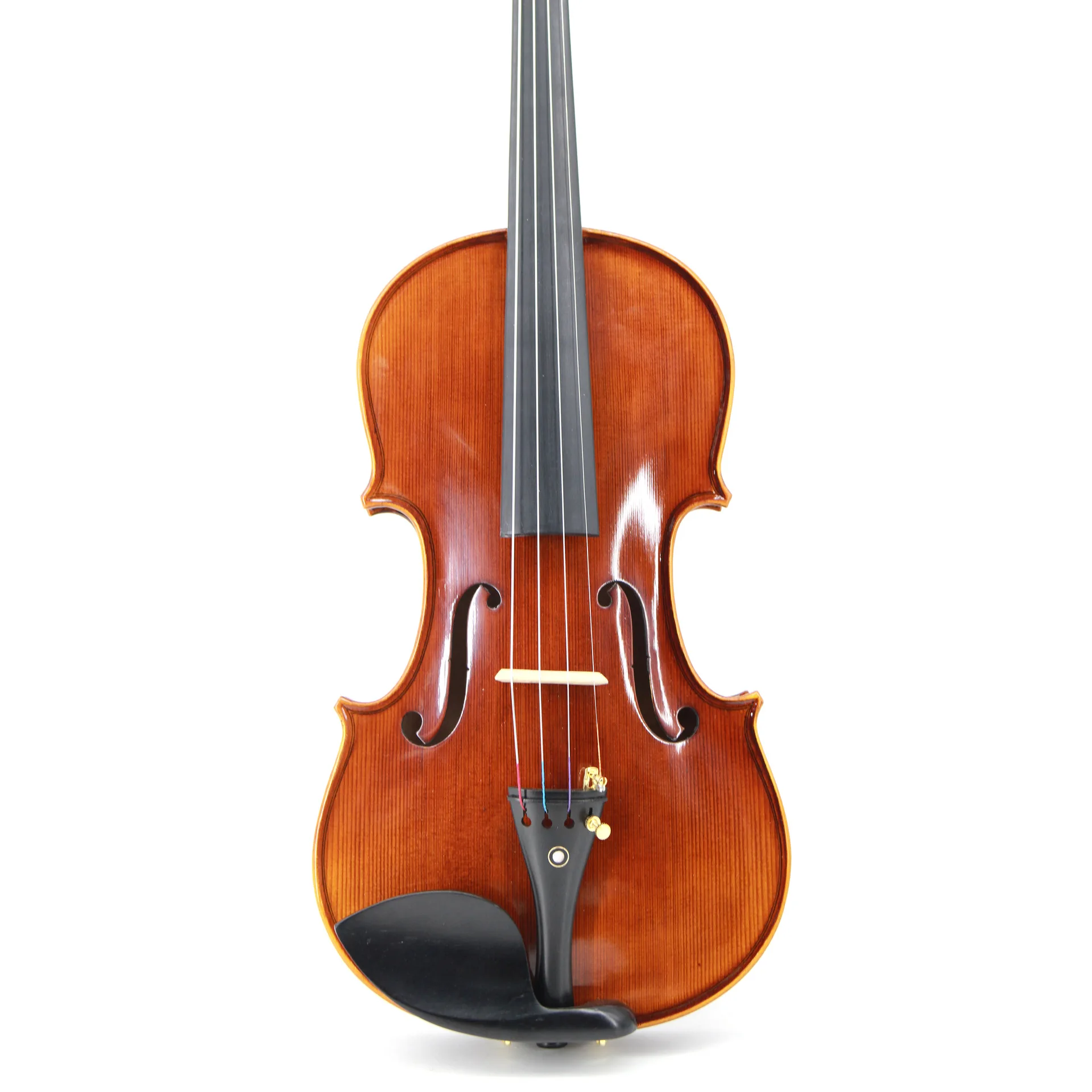 Handmade Flamed Violin | Solid Spruce Top, Flamed Maple Back, Ebony Fittings