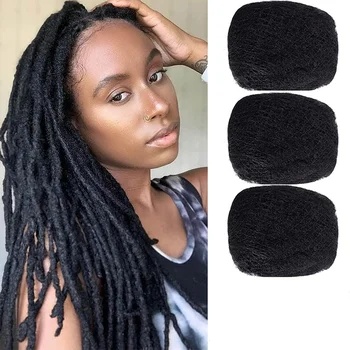 아프로 킨키 벌크 인모, 드레드락 익스텐션 트위스트 브레이딩, 100% 인모 표백 및 염색 가능, 묶음당 8 인치, 30g